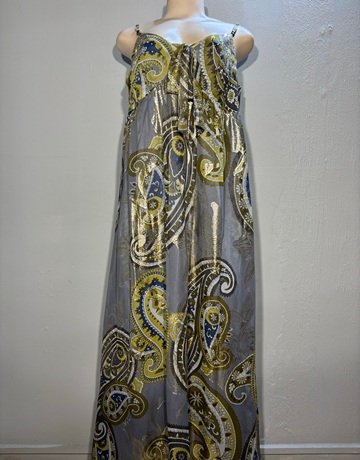 Monsoon Grey Patterned Dress- Size UK16