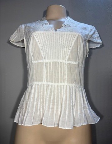 Karen Millen White Pure Cotton Top- Size UK10