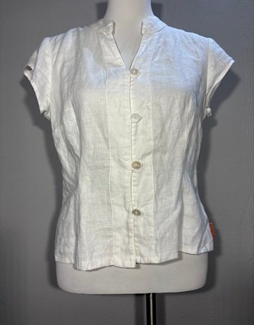 Menck White Linen Top- Size 36