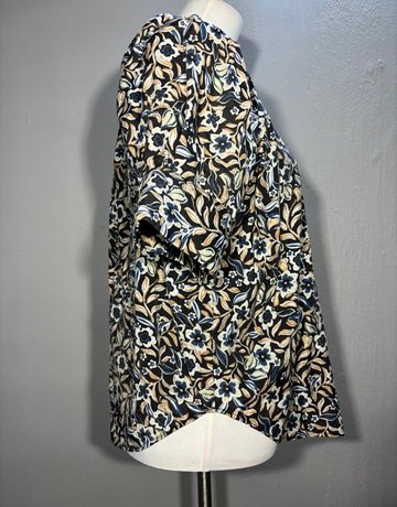Witchery Black And Blue Floral Top- Size 10