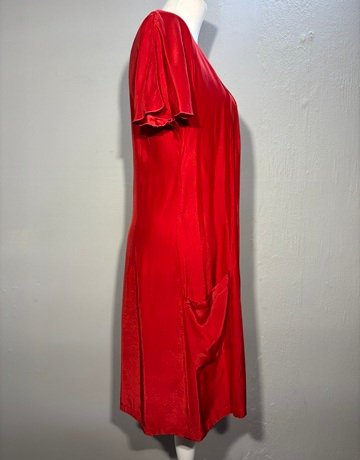 Akira Red Pure Silk Dress- Size Medium