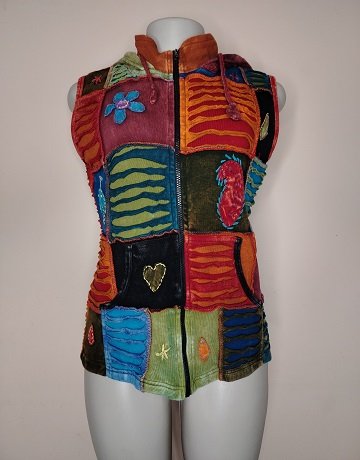 Handmade in Nepal Patchwork Gilet - Size Small