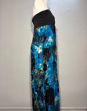 Majsstec Black And Blue Boob Tube Dress- Size UK 10