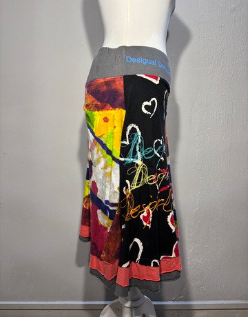 Desigual Colourful Patterned Cotton Skirt- Size Medium