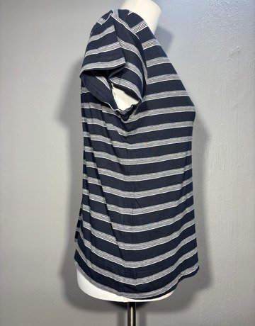 G-Star Navy Blue And White Cotton Top- Size Medium