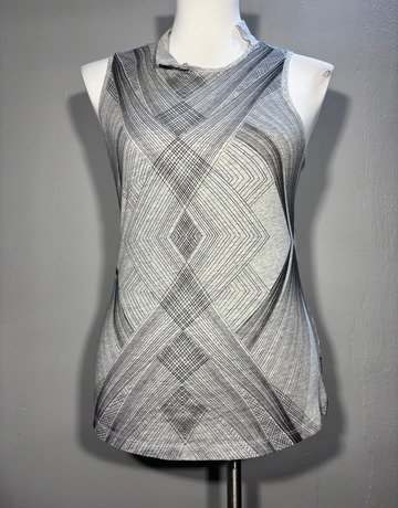 Diesel Grey And Black Cotton Top- Size Extra-Small