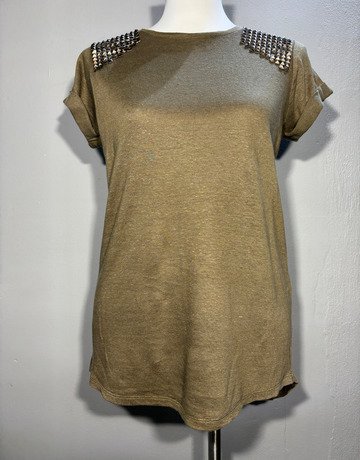 Country Road Green Linen Top- Size Extra-Small