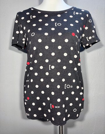 G-Star Grey And White Cotton Top- Size Medium