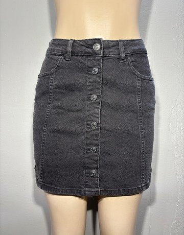 Mango Black Denim Skirt- Size Medium