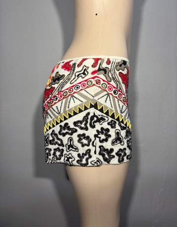 Trafaluc White Beaded Shorts-Size Medium