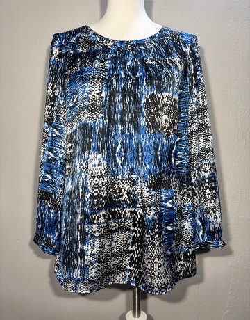 Marco Polo Blue And Black Top- Size 10