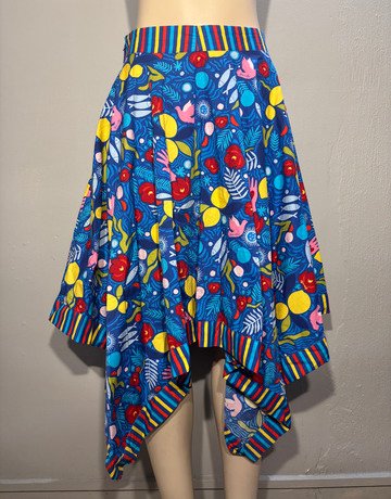 Gavin Rajah Blue Patterned Skirt- Size Small