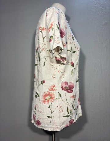 Caroll Floral Linen Top- Size Medium