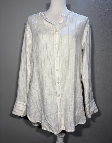Desray White Linen Top- Size 34
