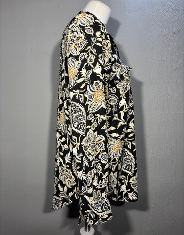 Witchery Black Patterned Top- Size 8