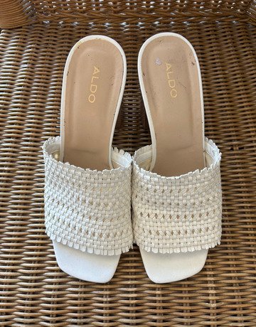 Aldo White Block Heels- Size UK7