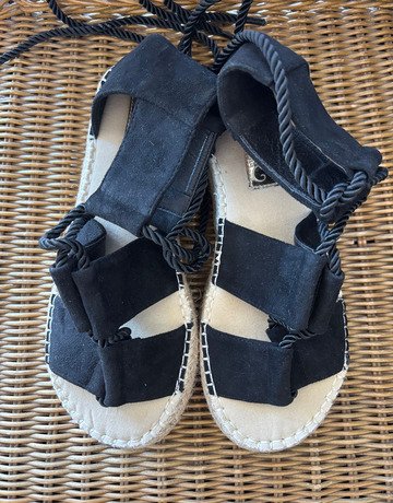 Miss Black Footwear Black Espadrille Sandals- Size 6