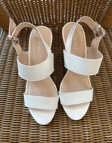 Nine West White Heels- Size