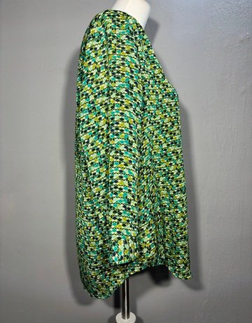 Liz Claiborne Green Patterned Top- Size Large