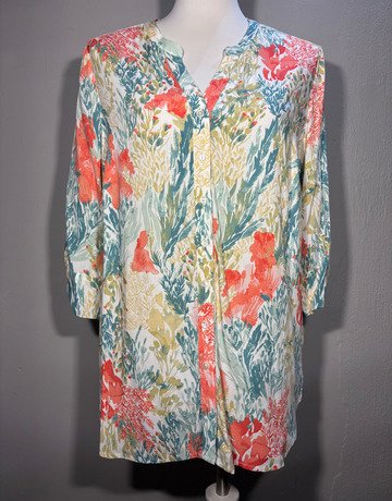 FDJ Multi-Colour Floral Blouse- Size UK8