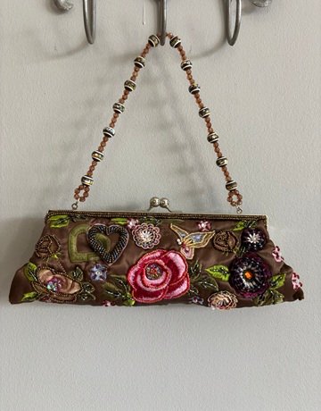 Brown Beaded Purse- Small Size