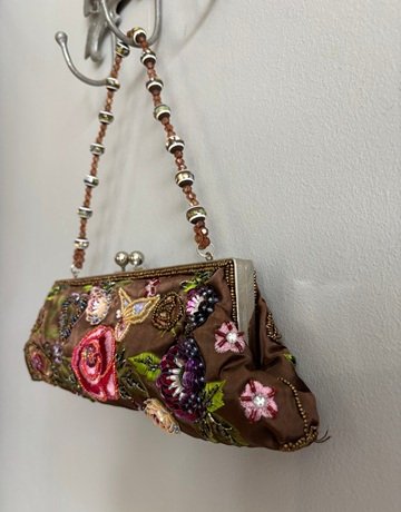 Brown Beaded Purse- Small Size