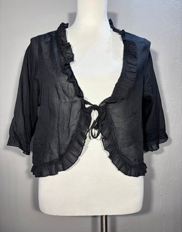 Black Cotton Jacket- Size Small/Medium