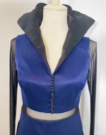 Blue Custom Made Evening Gown- Size 10