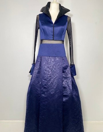 Blue Custom Made Evening Gown- Size 10