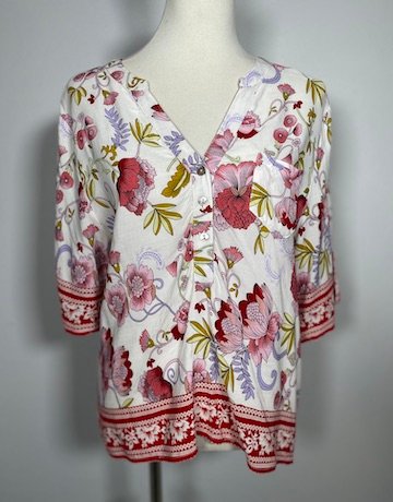 Nicola Jane Soft Cotton Blouse - Size Large/UK 14