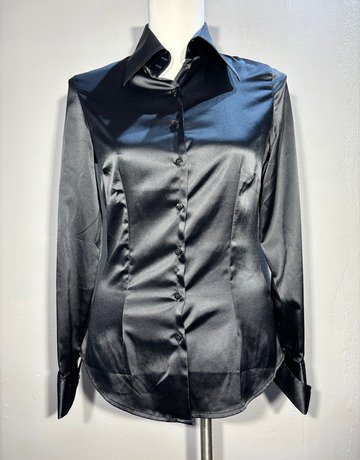 Hawes & Curtis Black Shirt- Size UK10