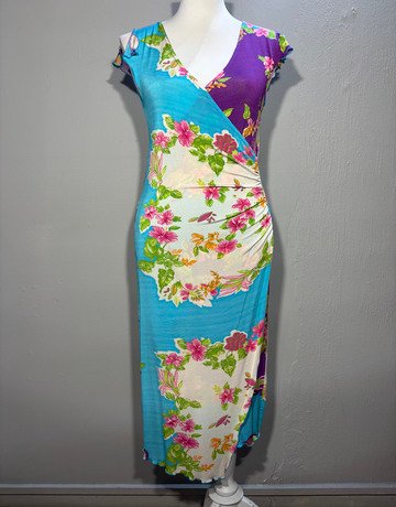 Marion And Lindie Blue Patterned Dress- Size 34