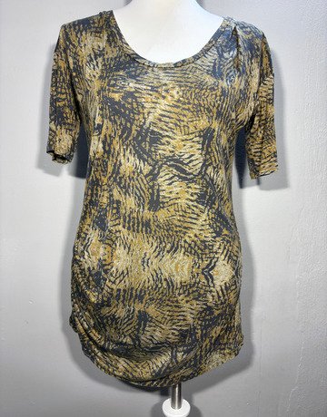 Country Road Brown Patterned Top- Size Medium