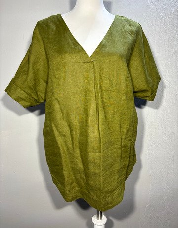 M&S Green Linen Top- Size 10