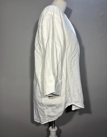 Desray White Cotton And Linen Top- Size 32