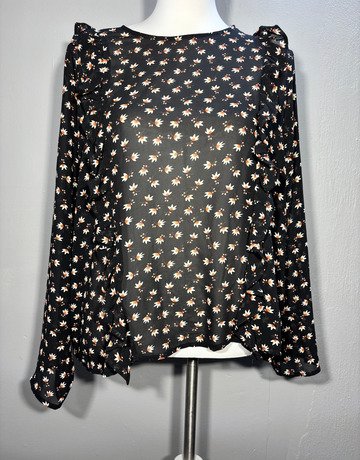 Sweewe Paris Black Mesh Top- Size Medium