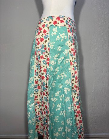 Laura Ashley Blue Patterned Cotton Skirt- Size UK12