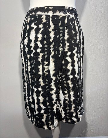 Monsoon Black And White Patterned Skirt- Size UK10