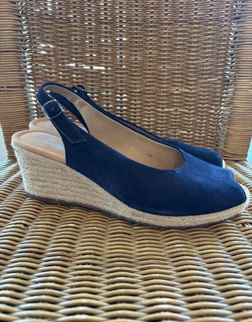 Gabor Navy Espadrille Wedges- Size 7