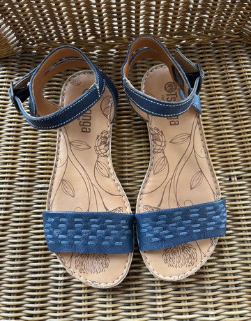Tsonga Blue Leather Sandals- Size 38