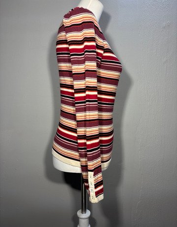 Laura Ashley Maroon Cotton Top- Size UK10