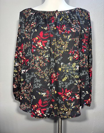 Desray Black Patterned Top- Size 10