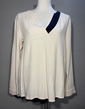 YAYA Women Viscose Blend Cream Top- Size 38 / UK 14