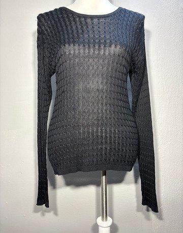 HARLAN Black Silk Top- Size Small