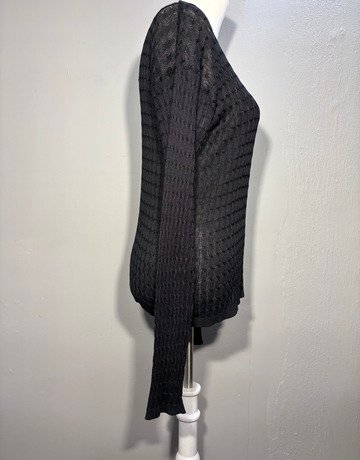 HARLAN Black Silk Top- Size Small