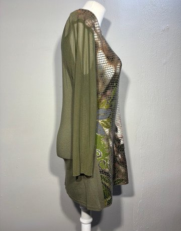 Osray Karki Green Sequin Top – Size Large