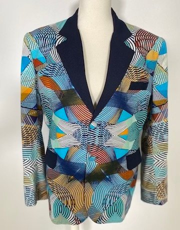 Shwe Shwe Cotton Multi Colour Blazer - UK 40