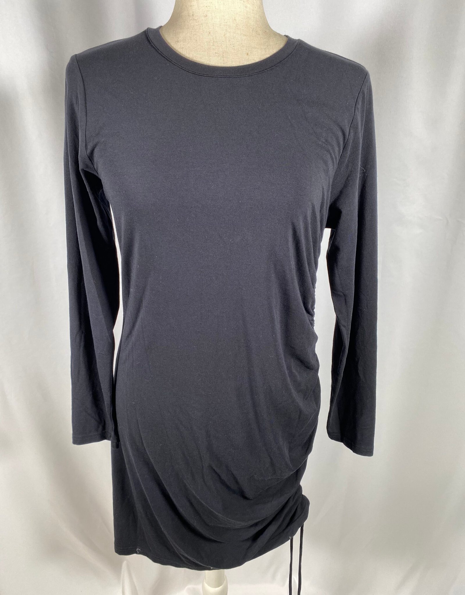 Black Forever New Soft Cotton Dress with side Rouge/Tie Detail - Size Euro 14