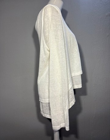 Sarah Pacini White Linen Top- One Size Large