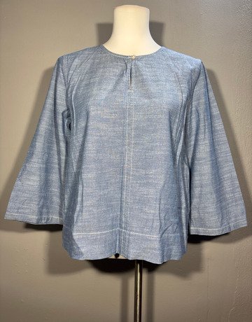 Trenery Blue Cotton Top- Size Medium